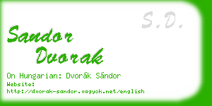 sandor dvorak business card